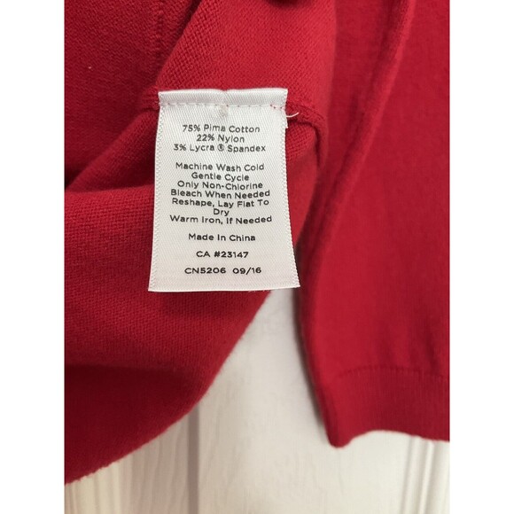 Talbots Pima Cotton Button Front Cardigan 3/4 Sleeve Women’s Petite Small - Picture 6 of 6